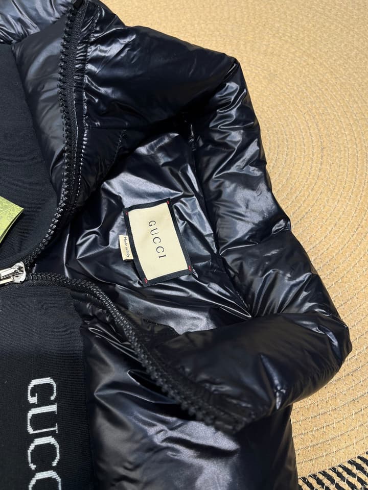 Gucci Down Puffer Jacket in Gold