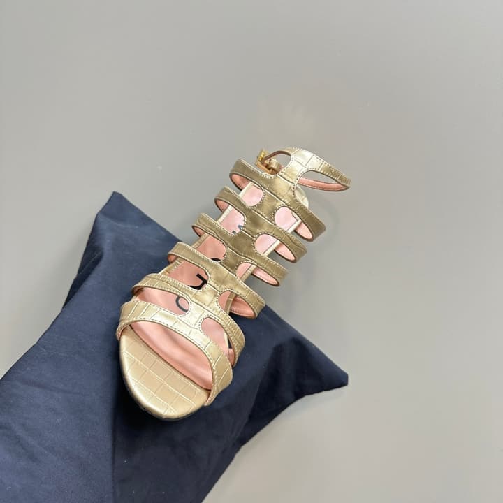 Tom Ford Metallic Slingback Mesh Heels – 2024 Runway Collection in Beige