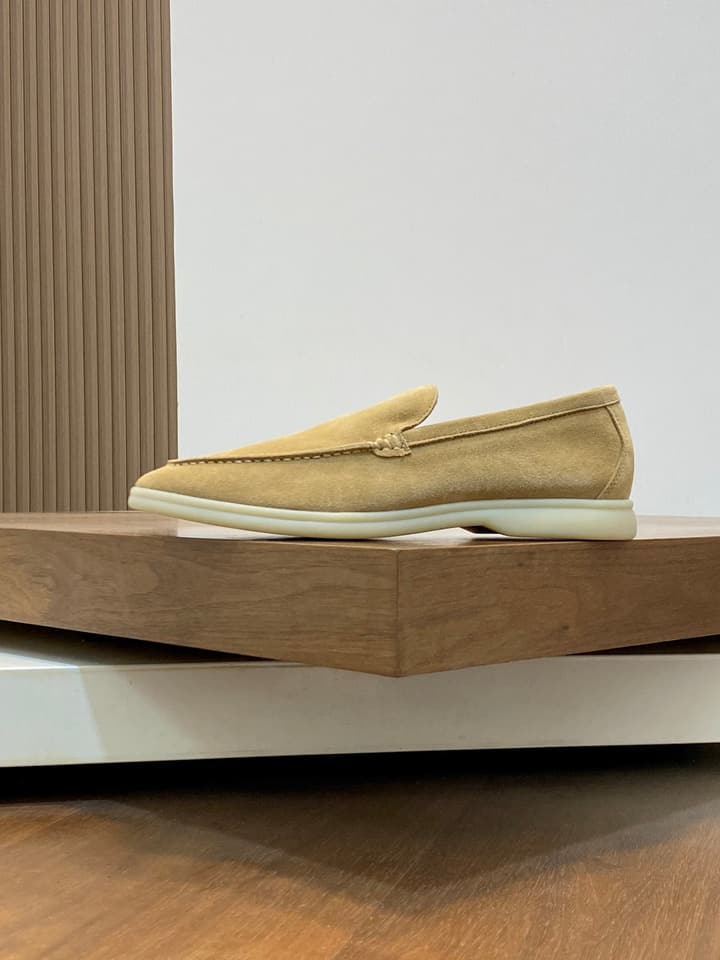 Loro Piana Suede Leather Slip-On Loafers in Black Suede
