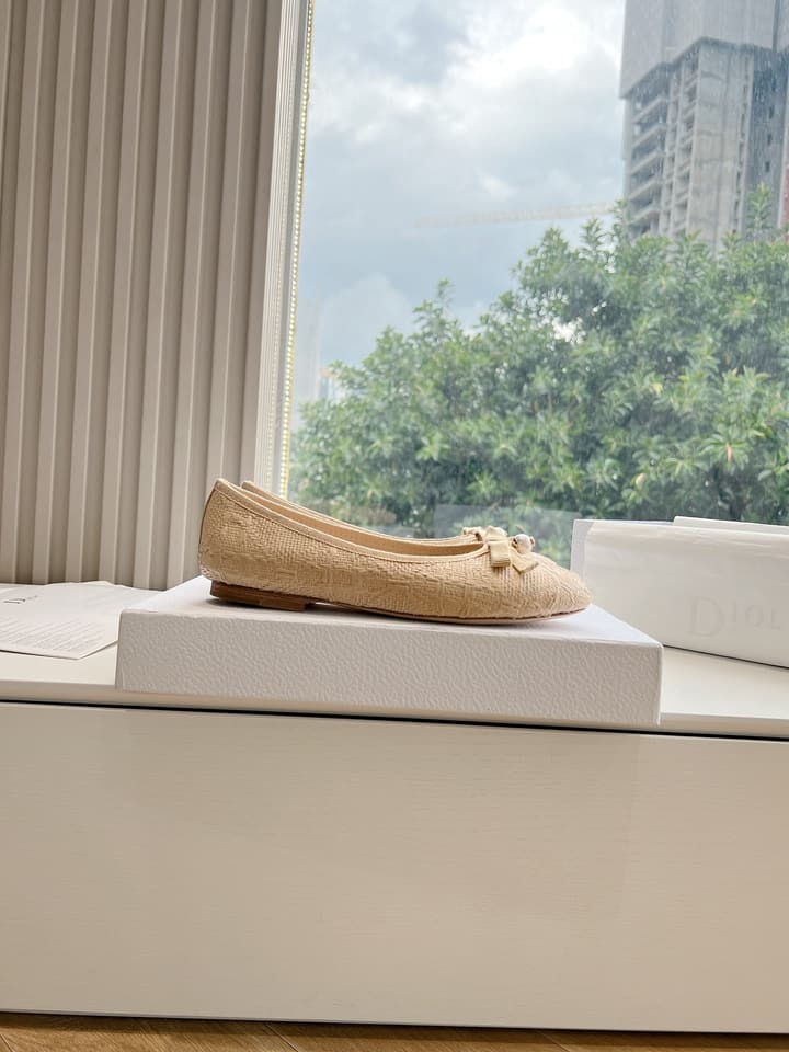 Dior Embroidered Leather Loafers – 2024 Spring Collection in Cream