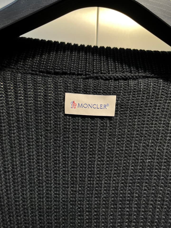 Moncler Lapel Patchwork Wool Down Jacket – 25FW in Black