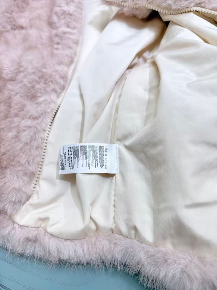Dior Kids Faux Fur Coat – 25SS – Kids Collection in Dusty Pink Faux Fur