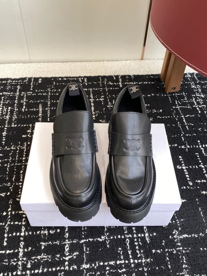 Celine Lisa Platform Loafers – 25SS Autumn/Winter Collection in Brown Suede Velcro