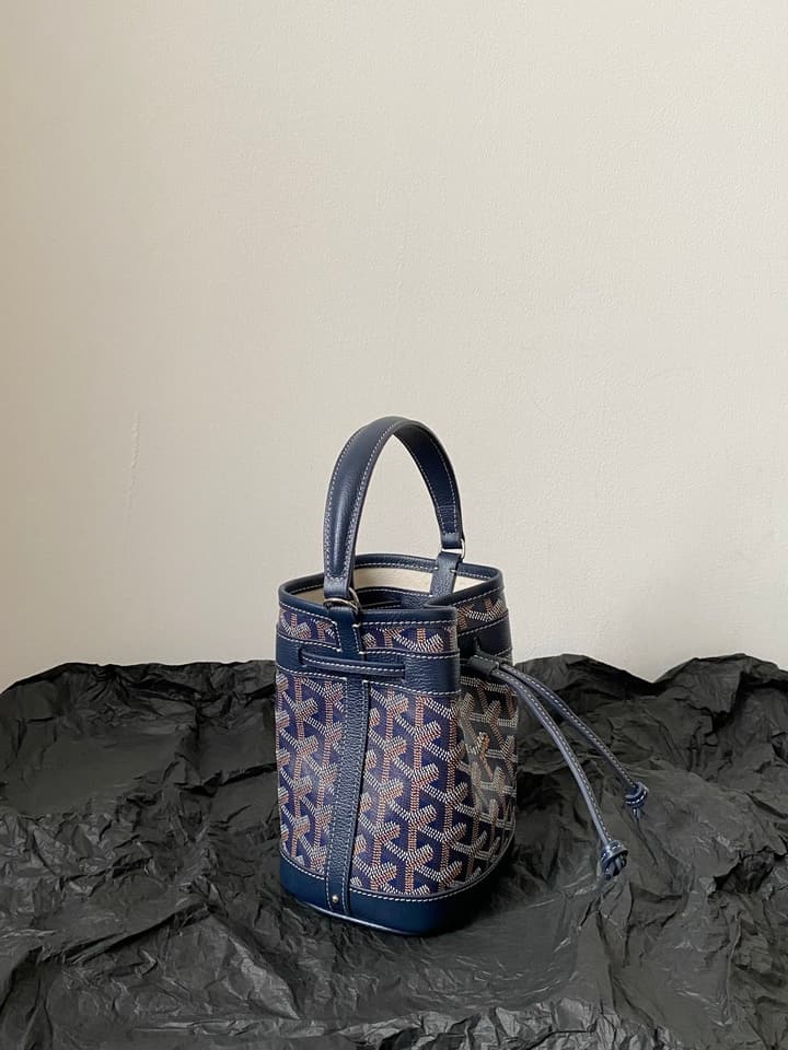 Goyard Petit Flot Mini Bucket Bag in Deep Blue Goyardine