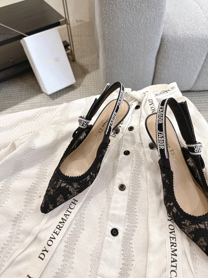 Dior J'Adior Patent Leather Kitten Heel Sandals in Classic Black Smooth Leather