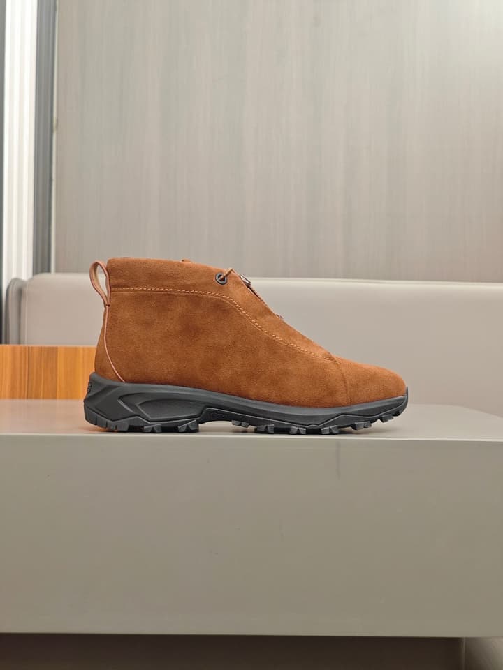 Zegna Triple Stitch™ Monte Luxury Casual Shoes in Black Leather High-top