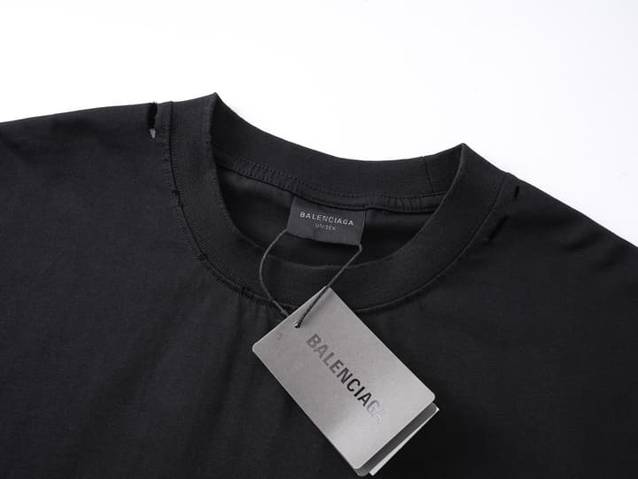 Balenciaga Paris Art Print Distressed T-Shirt – 25SS in Black