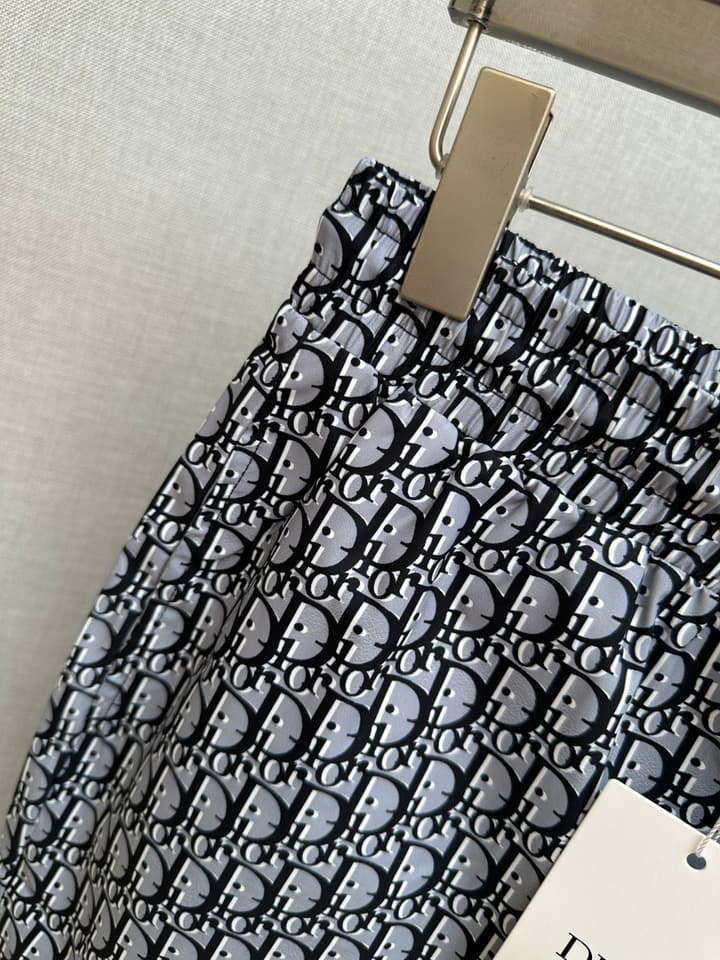 Dior Men's Casual Beach Shorts – 2025SS Collection in Black Dior Band Monogram