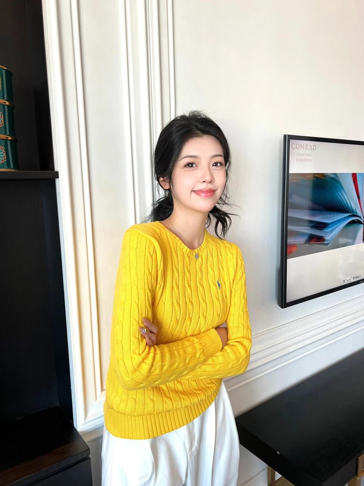 Ralph Lauren Polo Cable Knit Sweater in Bright Yellow