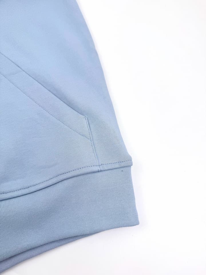 Ami Paris Heart Embroidery Zipper Jacket in Misty Sea Blue Zip Hoodie