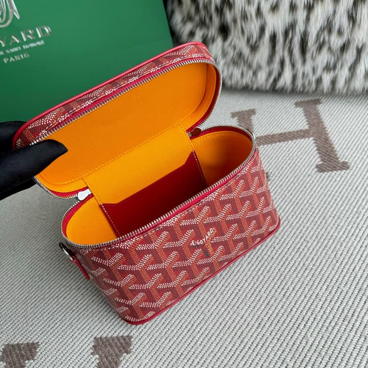 Goyard Muse Mini Vanity Case in Bright Orange Goyardine