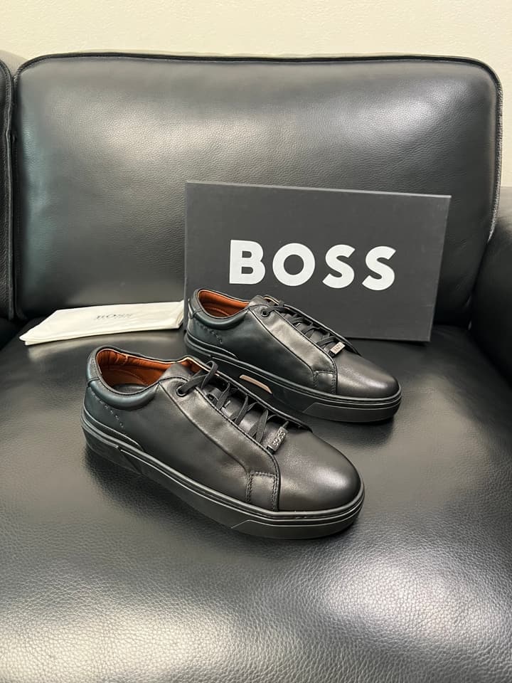 Boss Panelled Leather Sneakers