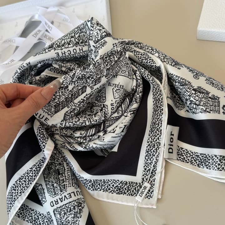 Dior Paris Map Silk Scarf – 2025 Spring/Summer Collection
