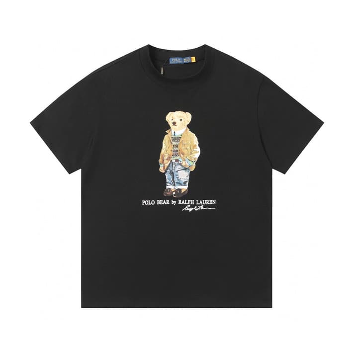 Ralph Lauren Classic Bear Print Crewneck T-Shirt in Black