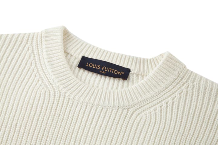 Louis Vuitton Embroidered Logo Knit Sweater in Apricot Knit Pullover