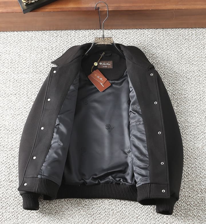 Loro Piana Wool Collared Business Casual Jacket – 2025FW in Black
