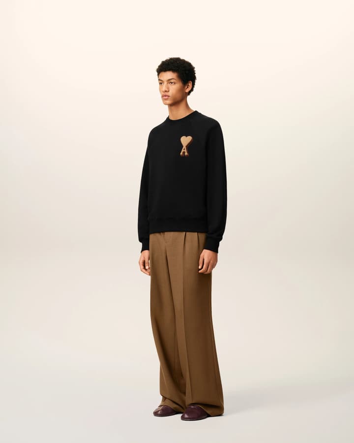AMI Paris Terry Heart Boxy Sweatshirt – 25FW in Black Sweatshirt