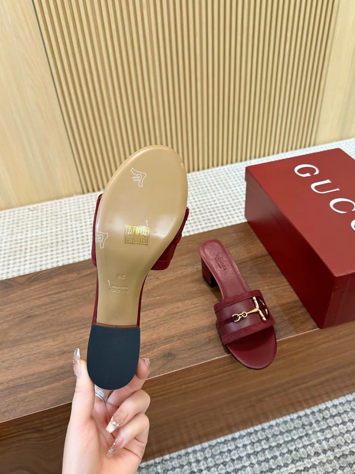 Gucci D-Horsebit Mule Sandals in Brown Gg Canvas