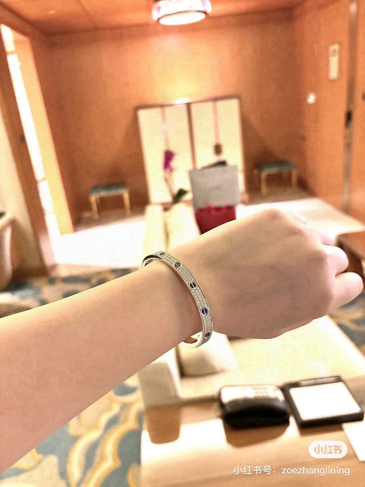 Cartier LOVE Pave Bracelet in Rose Gold Tone Bracelet