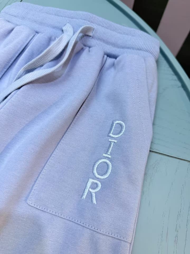 Dior Children's Hooded Tracksuit Set – 2025FW – Kids Collection in White And Periwinkle Set