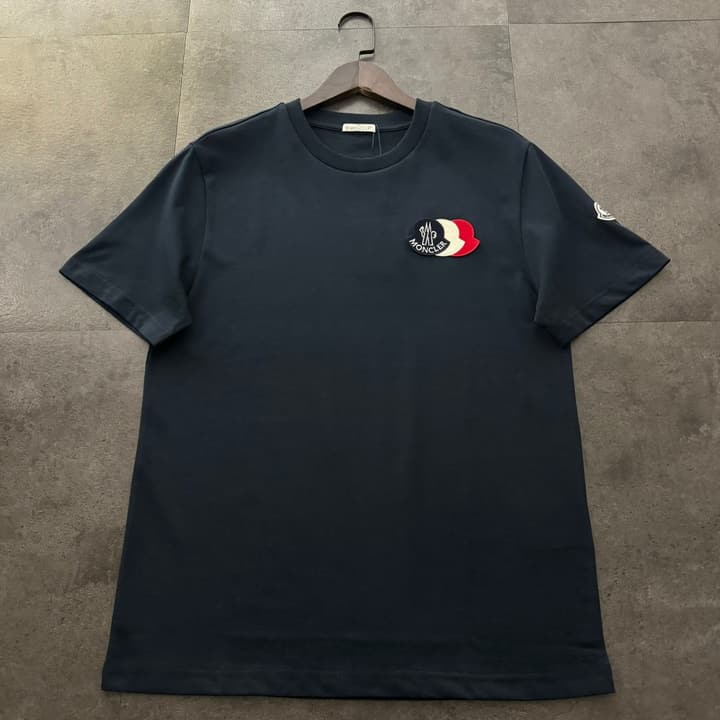 Moncler Triple Logo Short-Sleeve T-Shirt – 2026SS in Navy Blue