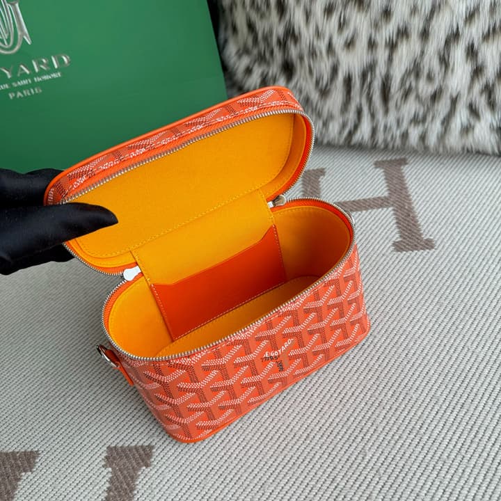 Goyard Muse Mini Vanity Case in Bright Orange Goyardine