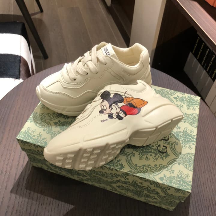 Gucci Children's Dad Sneakers – Kids Collection in Cream With Cartoon Graphic