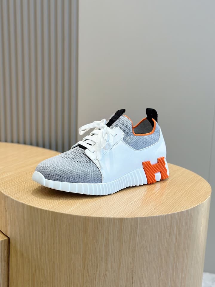 Hermès Bouncing Sneakers in Black And White Color Block