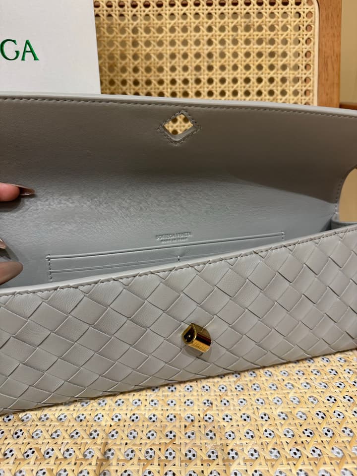 Bottega Veneta Andiamo Clutch Bag in Black Intrecciato