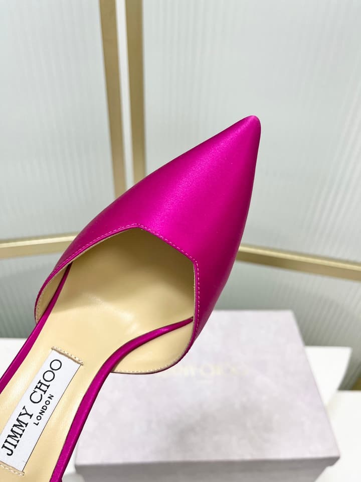 Jimmy Choo Stevie 100 Bow Crystal Silk Heels – 2025SS in Black Silk
