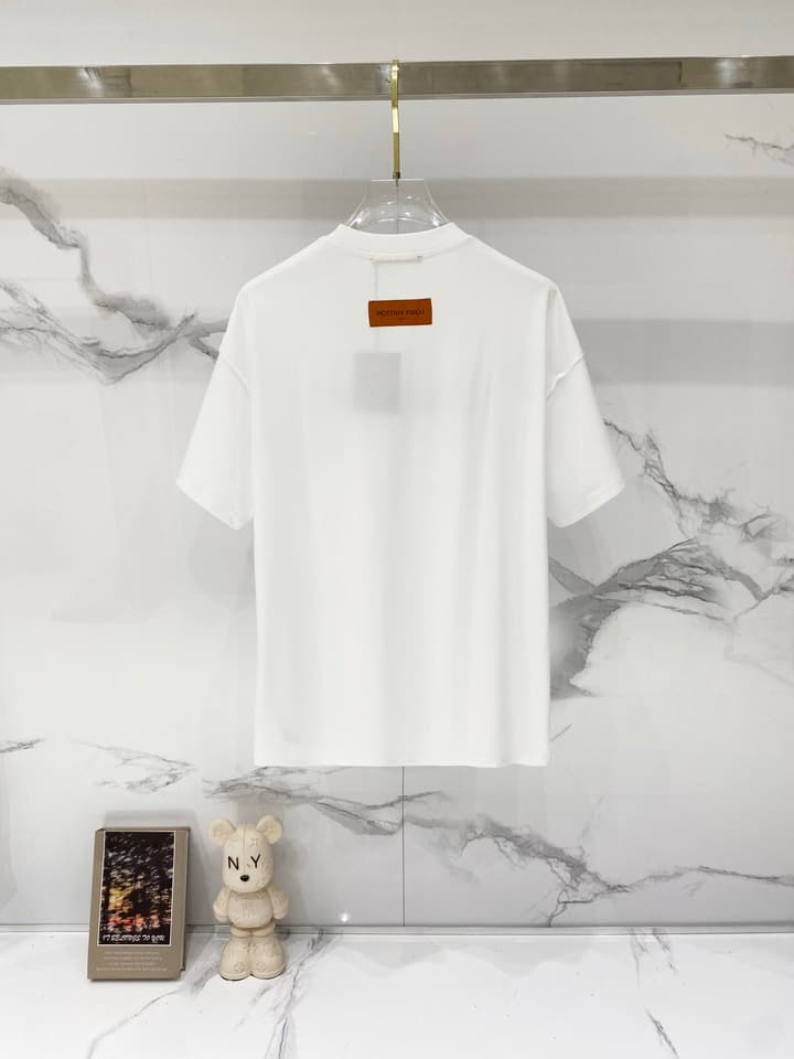 Louis Vuitton Signature Embroidery Cotton T-Shirt in Black