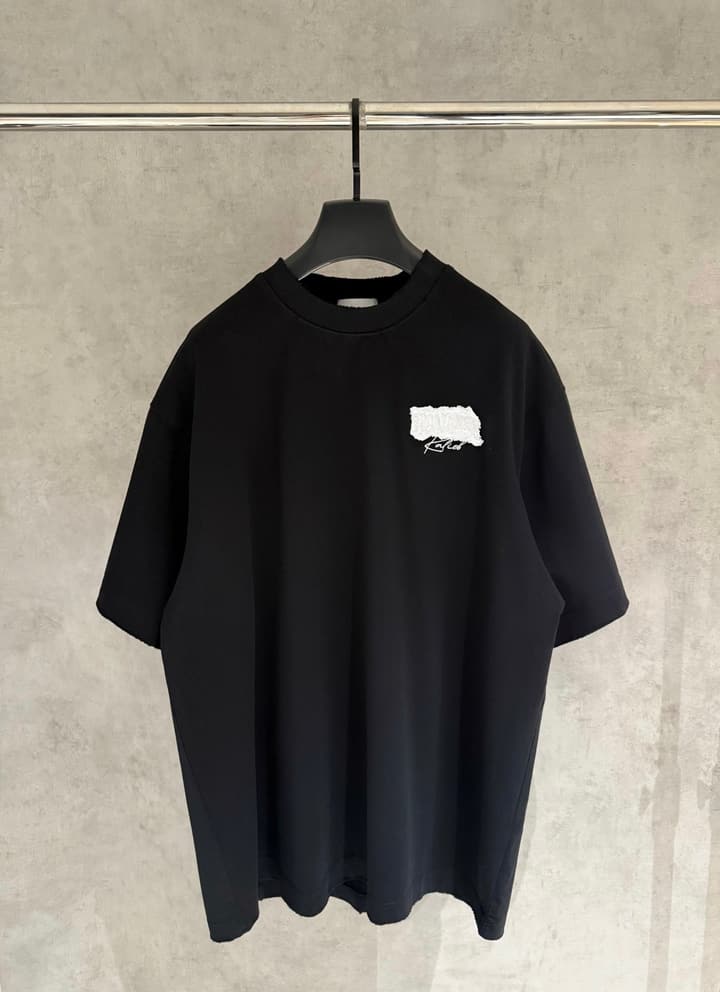 Dior Patchwork Embroidered Short-Sleeve T-Shirt in Black