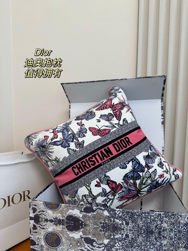 Dior Limited Edition Home Pillow in Black And White Toile Pattern