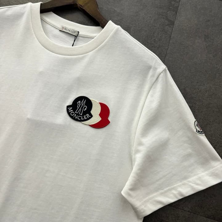 Moncler Triple Logo Short-Sleeve T-Shirt – 2026SS in Navy Blue