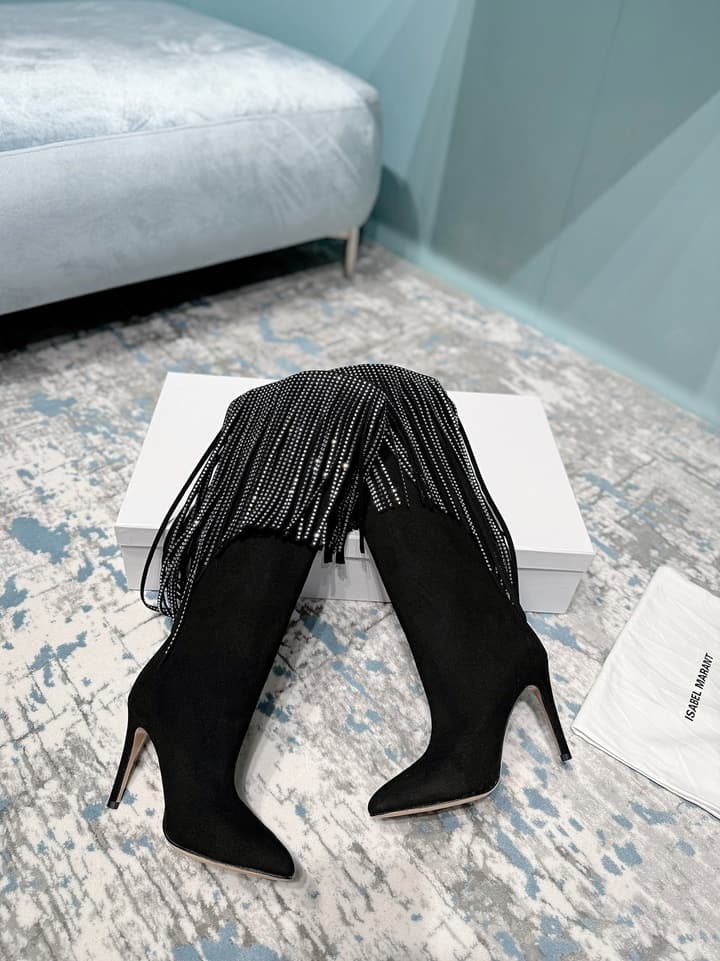 Paris Texas Suede Heels – 24FW in Black Suede Fringe