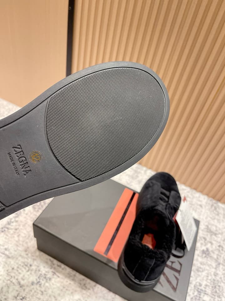 Zegna Triple Stitch Low-Top Casual Shoes – 2025SS in Black Leather