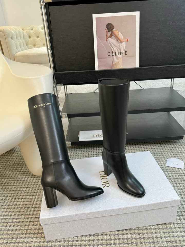 Dior D-Town Knee-High Block Heel Boots – 24FW