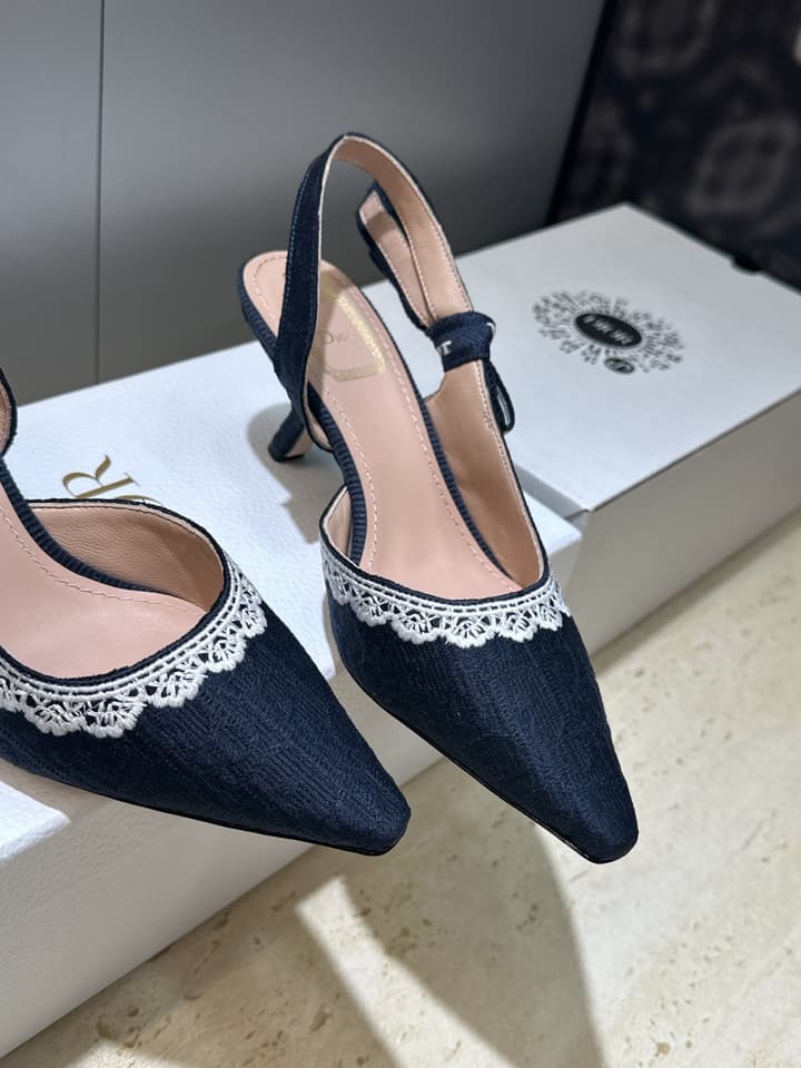 Dior J'Adior Dentelle Slingback Heels – 2026 Early Spring Haute Couture Collection in Beige
