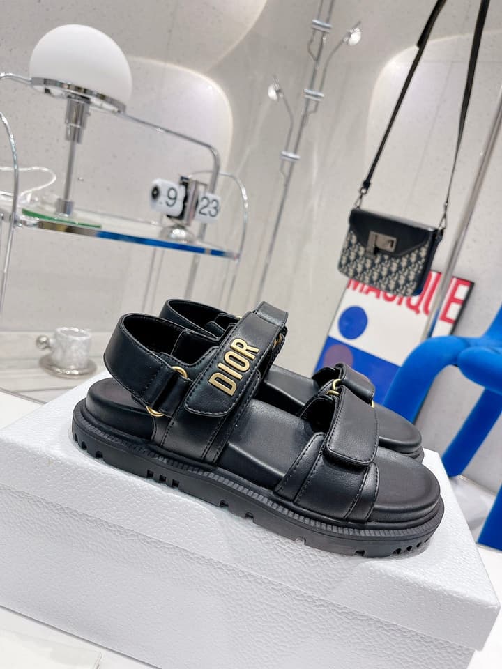 Dior 2022 New Color Velcro Sandals in Gold