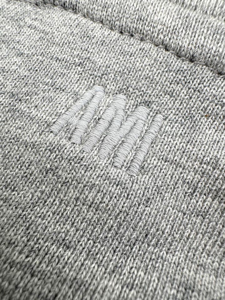 Ami Paris Heart Embroidery Zip Jacket in Fog Gray Zip Hoodie