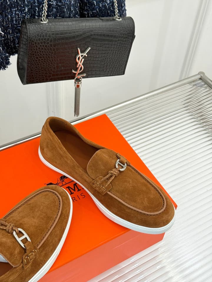 Hermès Retro Couple's Loafers – 25FW in Dark Brown