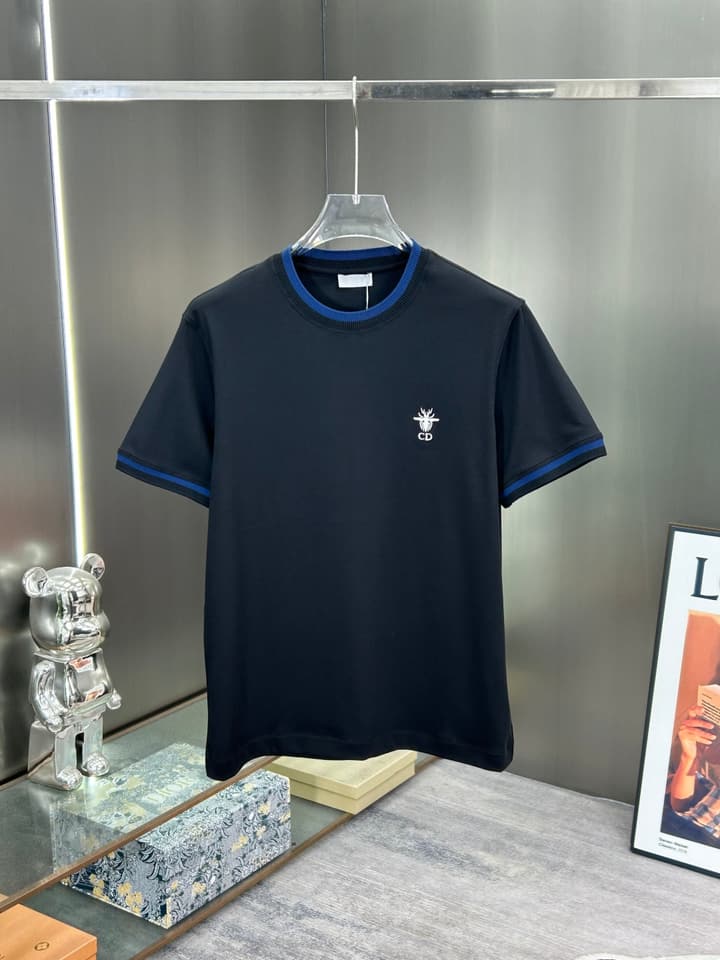 Dior 3D Logo High-Count Cotton T-Shirt – 2026SS in Black With Blue Graffiti Logo