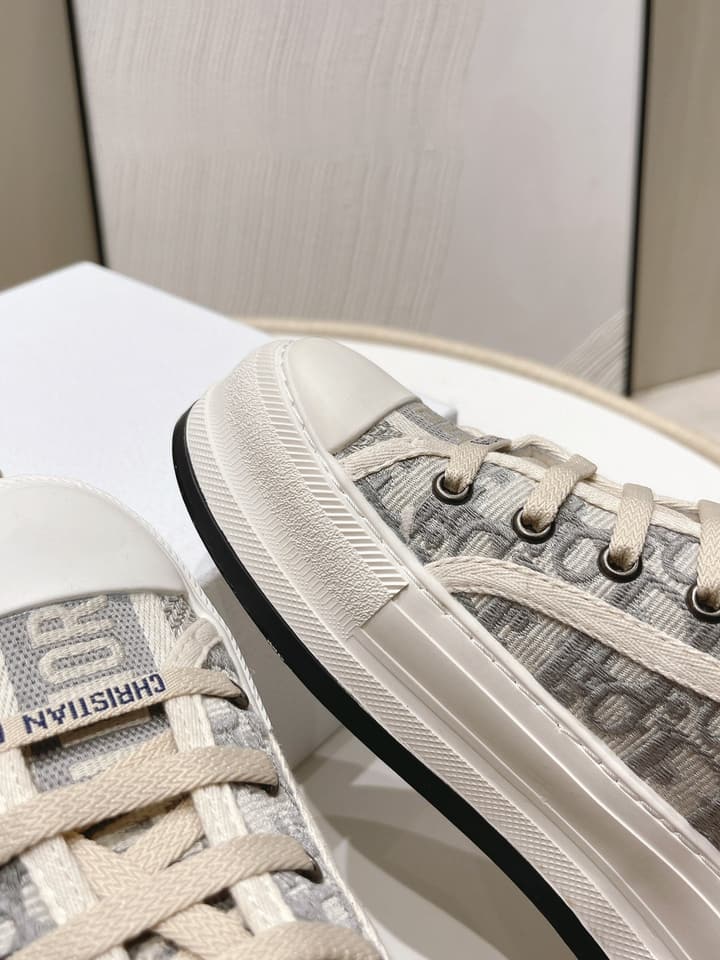 Dior Walk'n'Dior Oblique Embroidered Platform Sneakers in Dark Oblique