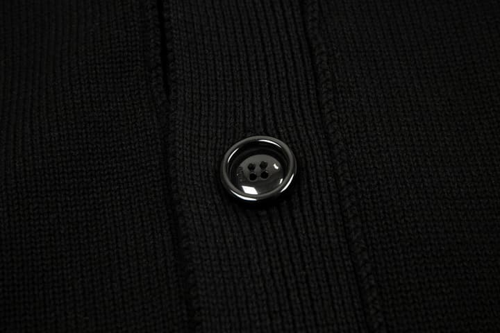 Ami Paris Classic Heart Embroidered Cardigan Sweater in Black