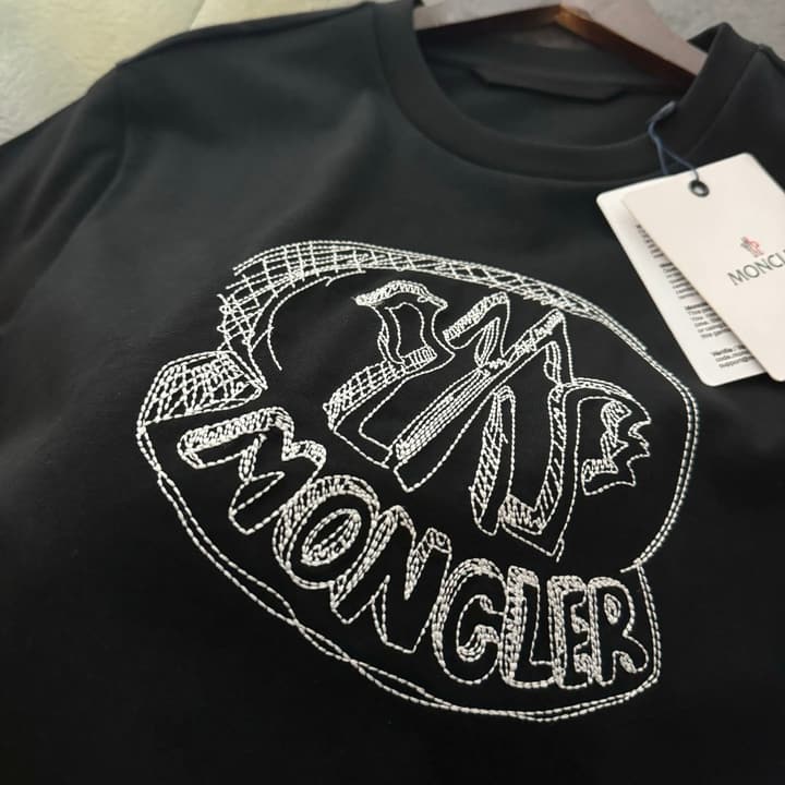 Moncler Letter Pattern Crewneck T-Shirt – 2026SS in Black