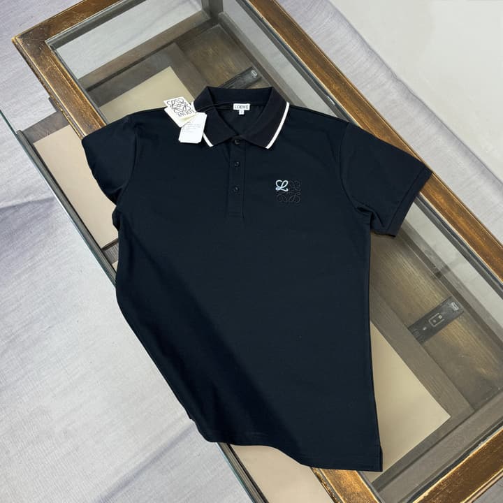 Loewe Business Casual Short-Sleeved Polo Shirt – 2026SS in Black