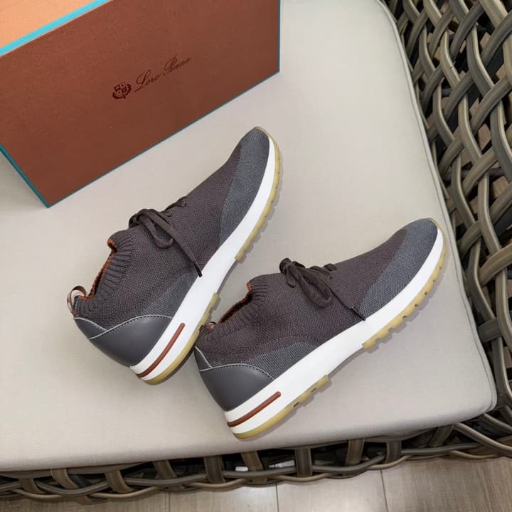 Loro Piana Flexy Walk Wool Knit Sneakers in Midnight Blue