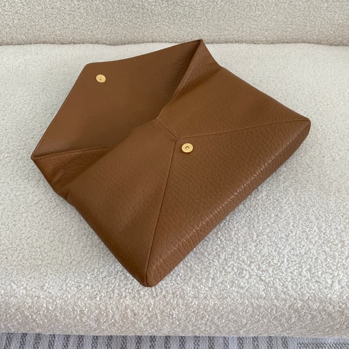 Saint Laurent Envelope Clutch Bag in Camel Brown