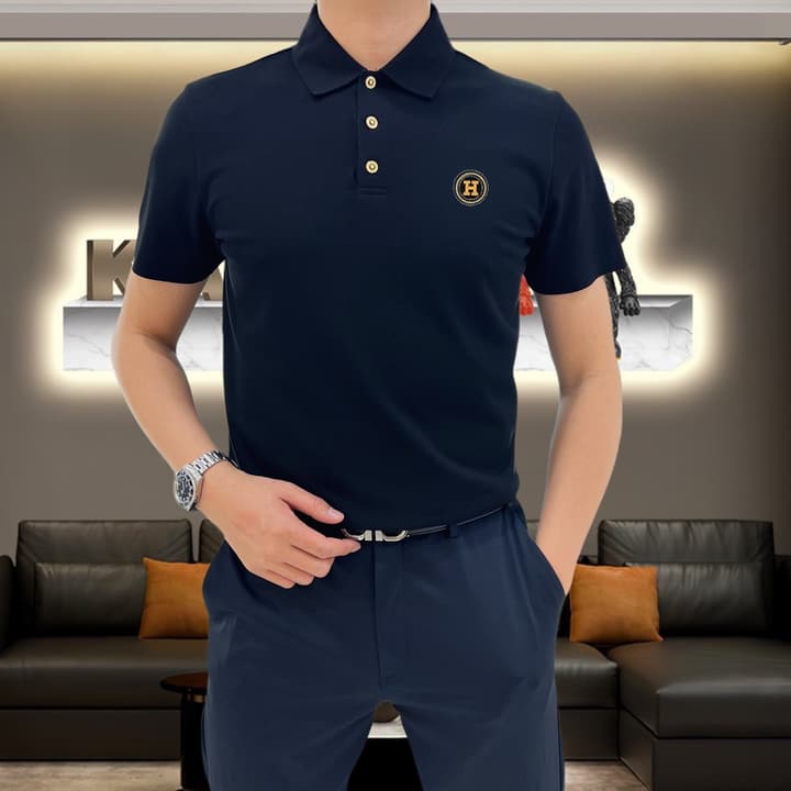 Hermès Seamless Mercerized Cotton Polo Shirt – 2026 Spring/Summer Collection in White
