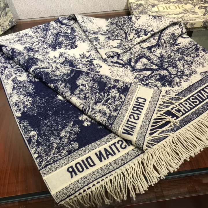 Dior Animal Print Cashmere-Wool Scarf